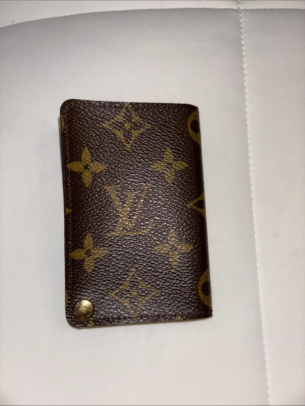Louis Vuitton Vintage Brown Monogram Card Wallet Case with Snap
